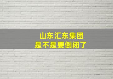 山东汇东集团是不是要倒闭了