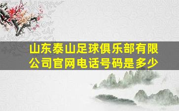 山东泰山足球俱乐部有限公司官网电话号码是多少