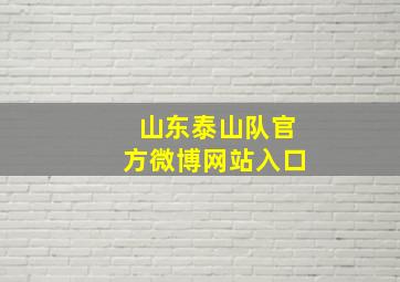 山东泰山队官方微博网站入口