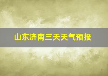 山东济南三天天气预报