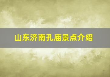 山东济南孔庙景点介绍