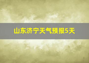 山东济宁天气预报5天