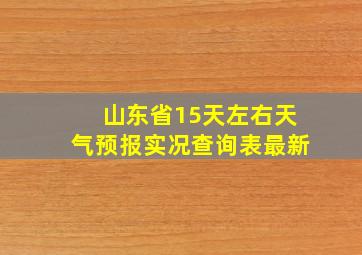 山东省15天左右天气预报实况查询表最新