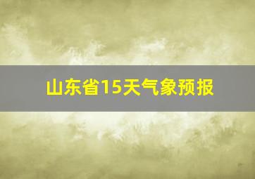 山东省15天气象预报