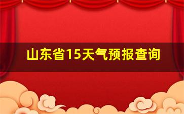 山东省15天气预报查询