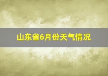 山东省6月份天气情况