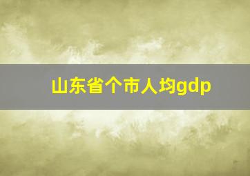 山东省个市人均gdp