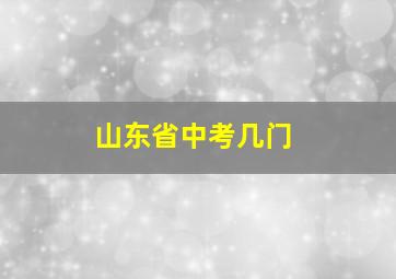 山东省中考几门