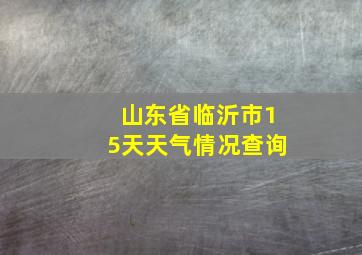 山东省临沂市15天天气情况查询