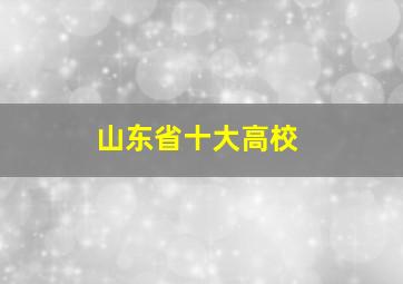 山东省十大高校