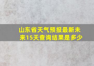 山东省天气预报最新未来15天查询结果是多少