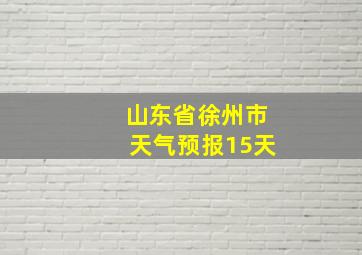 山东省徐州市天气预报15天