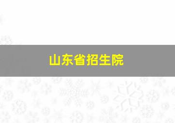 山东省招生院