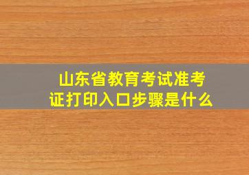 山东省教育考试准考证打印入口步骤是什么