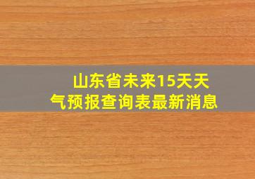 山东省未来15天天气预报查询表最新消息