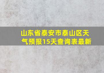 山东省泰安市泰山区天气预报15天查询表最新