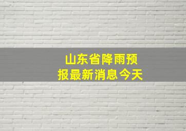 山东省降雨预报最新消息今天