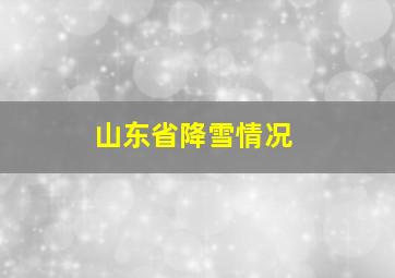 山东省降雪情况