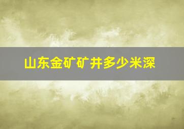 山东金矿矿井多少米深