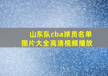 山东队cba球员名单图片大全高清视频播放