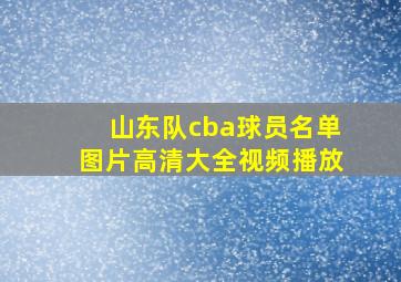 山东队cba球员名单图片高清大全视频播放