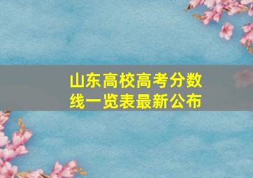 山东高校高考分数线一览表最新公布