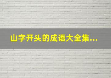 山字开头的成语大全集...