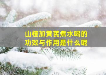 山楂加黄芪煮水喝的功效与作用是什么呢