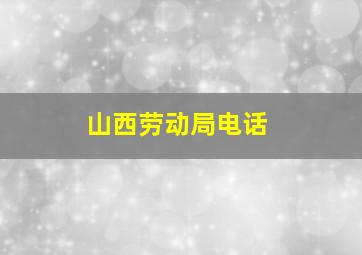 山西劳动局电话