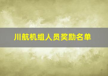 川航机组人员奖励名单