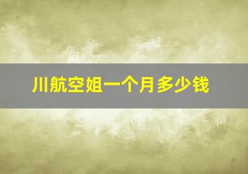 川航空姐一个月多少钱