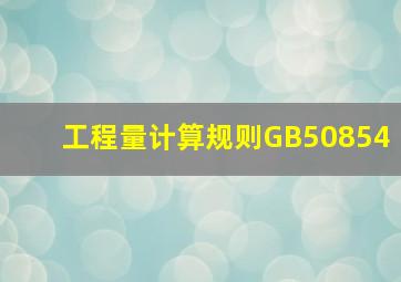 工程量计算规则GB50854