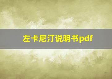 左卡尼汀说明书pdf