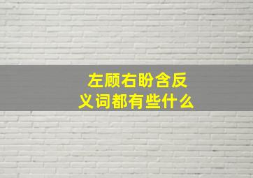 左顾右盼含反义词都有些什么