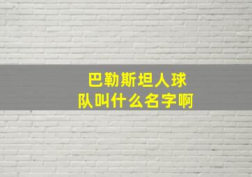 巴勒斯坦人球队叫什么名字啊