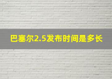 巴塞尔2.5发布时间是多长