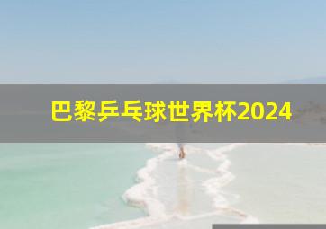 巴黎乒乓球世界杯2024