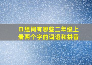 巾组词有哪些二年级上册两个字的词语和拼音