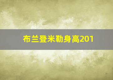 布兰登米勒身高201