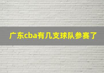 广东cba有几支球队参赛了