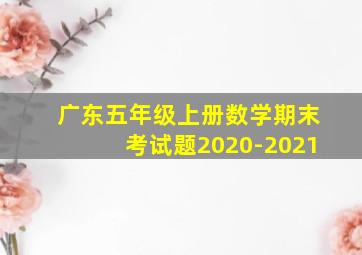 广东五年级上册数学期末考试题2020-2021