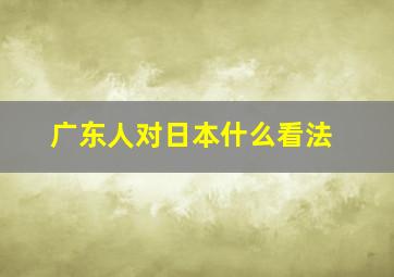 广东人对日本什么看法