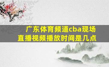 广东体育频道cba现场直播视频播放时间是几点