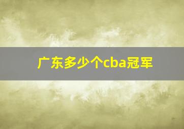 广东多少个cba冠军