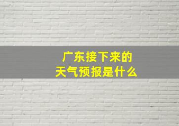 广东接下来的天气预报是什么