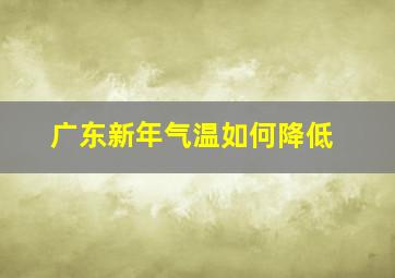 广东新年气温如何降低