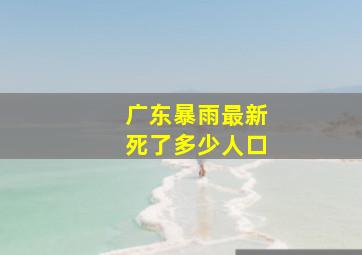 广东暴雨最新死了多少人口