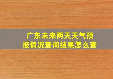 广东未来两天天气预报情况查询结果怎么查