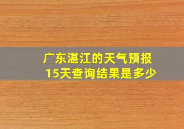 广东湛江的天气预报15天查询结果是多少