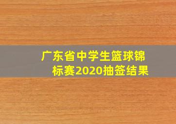 广东省中学生篮球锦标赛2020抽签结果